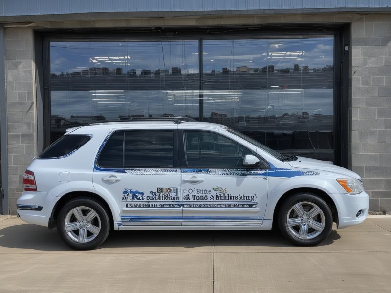 State-of-the-art vehicle graphics installation facility with professional equipment and climate-controlled environment